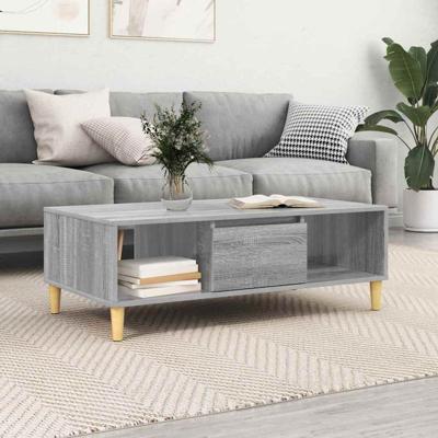 Salontafel Grijs sonoma 103.5 x 60 x 35 cm Bewerkt hout