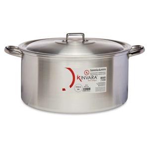 Grote Kookpan/soeppan/sauspan met deksel - Aluminium - 20 liter - D41 x H23 cm