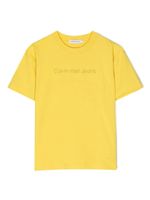 Calvin Klein Kids t-shirt à logo brodé - Jaune