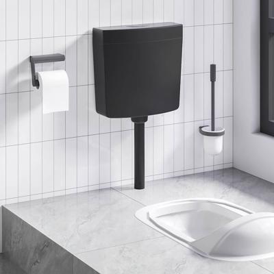 VidaXL Toiletstortbak met watertoevoer onderin 3/6 l zwart