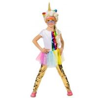 Kinder/meisjes legging/broek - metallic goud - polyester - verkleedkleding - verkleedfeestje
