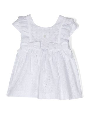 Patachou robe en broderie anglaise à détail de nœud - Blanc