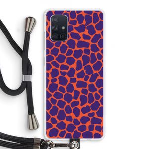 Purple Giraffe: Samsung Galaxy A71 Transparant Hoesje met koord