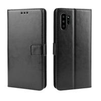 Retro Crazy Horse textuur horizontale Flip lederen case voor Galaxy Note10 Pro met houder & kaartsleuven & fotolijstjes (zwart)