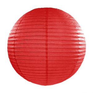 Luxe bol vorm lampion rood 35 cm   -