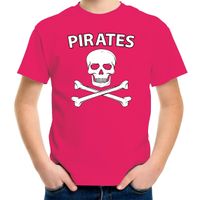 Fout piraten shirt / foute party verkleed shirt roze voor kids - thumbnail
