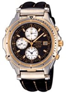 Horlogeband Seiko 7T32-7C40 / 7T32-7C46 / SDWB96P1 Leder Zwart 18mm