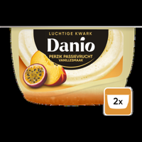 Danio Luchtige Kwark Vanille Perzik Passievrucht 2 x 125g bij Jumbo