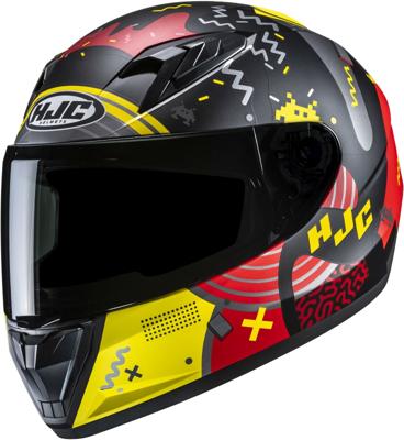 HJC Y10 Mika, Kinder motorhelm, Zwart Rood Geel