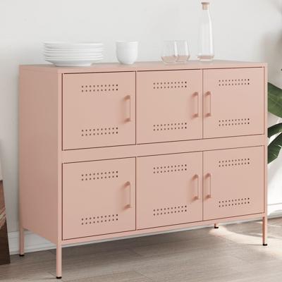 Dressoir 100,5x39x79 cm staal roze