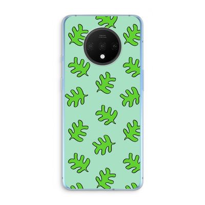 Groene blaadjes: OnePlus 7T Transparant Hoesje