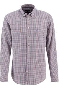 Fynch-Hatton Casual Fit Overhemd paars, Ruit