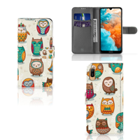 Huawei Y6 (2019) | Telefoonhoesje | Met pasjeshouder | Vrolijke Uilen