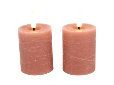 Ledkaars Lyon ro 5x5x9 cm roze s2 - Countryfield