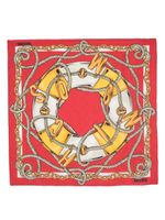 Moschino foulard en soie à imprimé graphique - Rouge