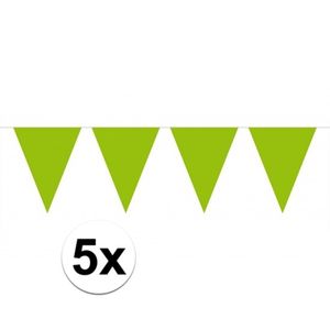 5x vlaggenlijn / slinger groen 10 meter