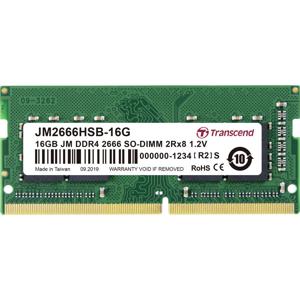 Transcend JetRAM Werkgeheugenmodule voor laptop DDR4 16 GB 1 x 16 GB Non-ECC 2666 MHz 260-pins SO-DIMM CL19 JM2666HSB-16G