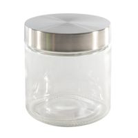 Voorraadpot/bewaarpot 750 ml glas met RVS deksel - thumbnail