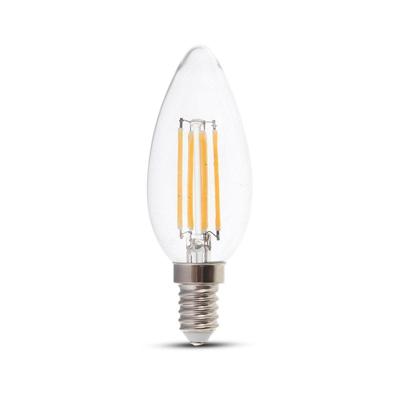 E14 LED Filament Lamp - 4W 400 lumen - 2700K warm wit - Vervangt 35 Watt - E14 fitting - Kaarslamp - Kroonluchter lamp - Samsung LEDs - Kleine fitting