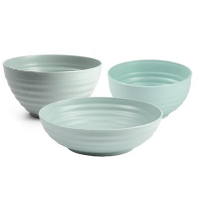 Plasticforte onbreekbaar servies kommetjes - groen - kunststof - 13 x 7 cm - 15 x 8 cm - 19 x 5 cm
