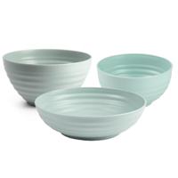 Plasticforte onbreekbaar servies kommetjes - groen - kunststof - 13 x 7 cm - 15 x 8 cm - 19 x 5 cm
