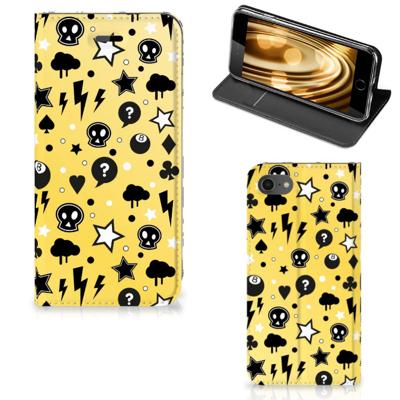Mobiel BookCase iPhone 7 | 8 | SE (2020) | SE (2022) Punk Geel Mobiel BookCase iPhone 7 | 8 | SE (2020) | SE (2022) Punk Geel