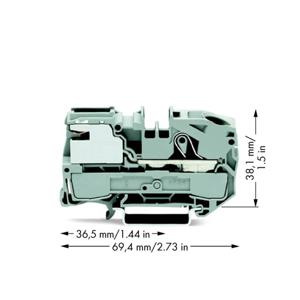 WAGO 2016-7111 Potentiaalklem 12 mm Spanveer Grijs 25 stuk(s)