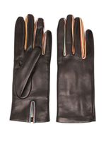 Paul Smith gants en cuir à détails rayés - Noir