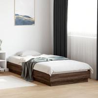 Bedframe zonder matras bewerkt hout bruin eikenkleur 90x200 cm