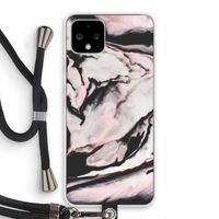 Roze stroom: Pixel 4 Transparant Hoesje met koord