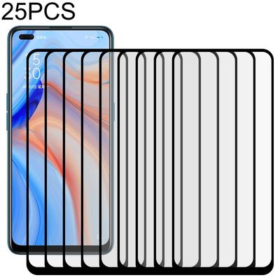 Voor OPPO Reno4 25 PCS Full Glue Full Screen Tempered Glass Film
