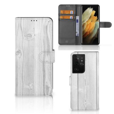 Samsung Galaxy S21 Ultra | Book Style Case | White Wood