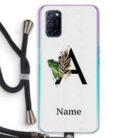 Charcoal Flora: Oppo A92 Transparant Hoesje met koord
