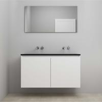 On-Line Badkamermeubelset - 120 cm - Voorgemonteerd - Greeploze Ladestructuur - Acryl Wastafel - zonder Kraangat - Spiegel - Mat Wit - V02