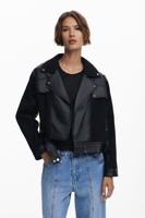 Gecombineerd jack met leerlook - BLACK - M
