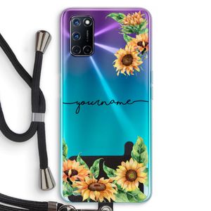 Zonnebloemen: Oppo A92 Transparant Hoesje met koord