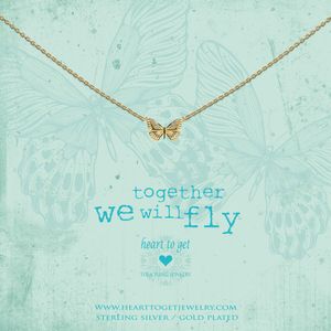 Heart to get N359BUT17G Ketting Butterfly Together... zilver goudkleurig