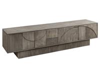 TV-Bord ART DECO 200cm 3D mangohout gerookt grijs look - 45481