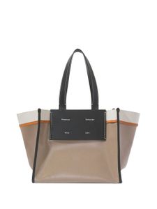 Proenza Schouler White Label grand sac à main Morris à effet enduit - Marron