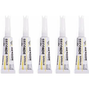 5x Tube power secondelijm 3 gram   -