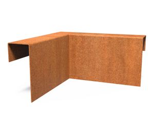 Cortenstaal overzetprofiel (6,4cm.) hoekstuk 30x30x15cm.