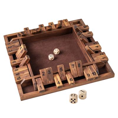 Shut The Box-spel voor 2-4 spelers Opvouwbaar Spel Educatief Wiskundespel Leuk Wiskundespel-Bruin