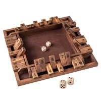 Shut The Box-spel voor 2-4 spelers Opvouwbaar Spel Educatief Wiskundespel Leuk Wiskundespel-Bruin