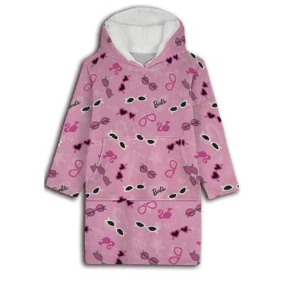 Barbie hoodie poncho roze maat 7 - 14 jaar - polyester