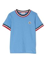 Moncler Enfant logo-embroidered cotton T-shirt - Bleu