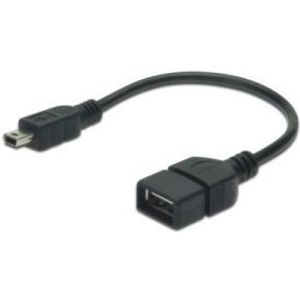 Digitus USB 2.0 OTG 0.2m USB-kabel 0,2 m USB mini B Zwart
