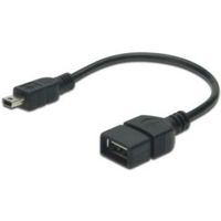 Digitus USB 2.0 OTG 0.2m USB-kabel 0,2 m USB mini B Zwart - thumbnail