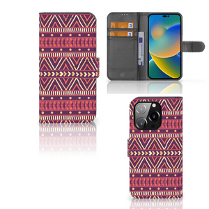 iPhone 14 Pro Telefoon Hoesje Aztec Paars