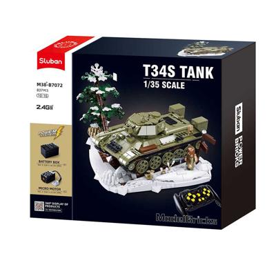 Sluban Power bricks tank T34/76 met afstandsbediening