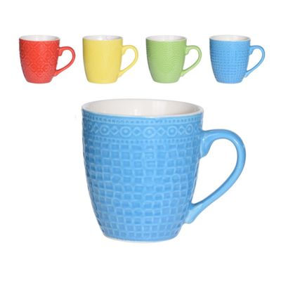 Set van 16x stuks luxe gekleurde stoneware bekers/koffiekopjes 240 ml Set van 16x stuks luxe gekleurde stoneware bekers/koffiekopjes 240 ml